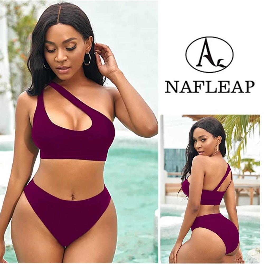 NAFLEAP One Shoulder High Waisted Cutout Bikini 👙  NEW (without tag)!